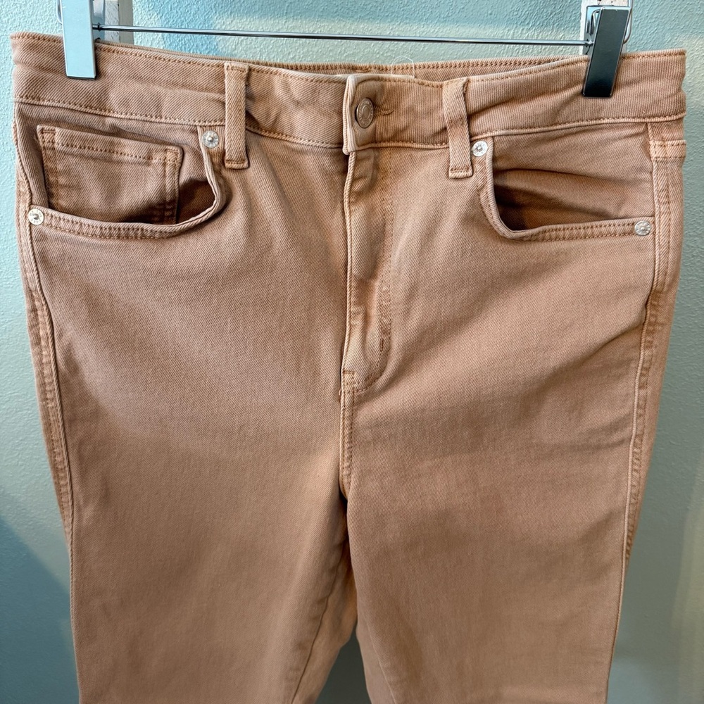 We The Free Women's Tan Cream Skinny Frayed Hem Jeans Size 31 High Waist - Picture 2 of 11